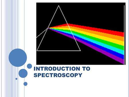 INTRODUCTION TO SPECTROSCOPY