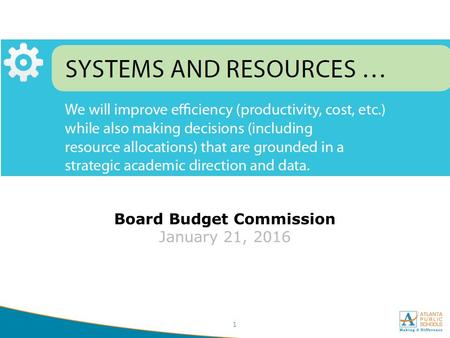 1 Board Budget Commission January 21, 2016. Agenda Meeting Goals -5 Minutes Calendar and Timeline -5 Minutes Governor’s State of the State Address -10.