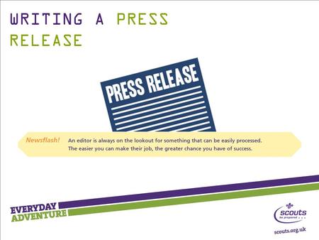 WRITING A PRESS RELEASE FIRSTLY, IS IT NEWSWORTHY? Imagine the biggest and most frequently used button on a news desk's keyboard... Ask yourself, will.