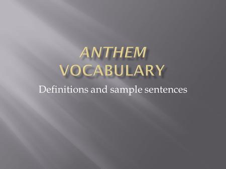 Definitions and sample sentences