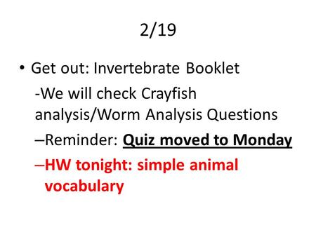 2/19 Get out: Invertebrate Booklet