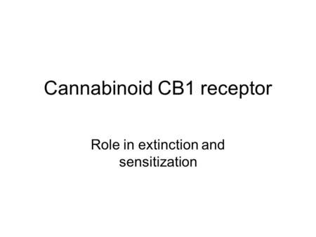 Cannabinoid CB1 receptor