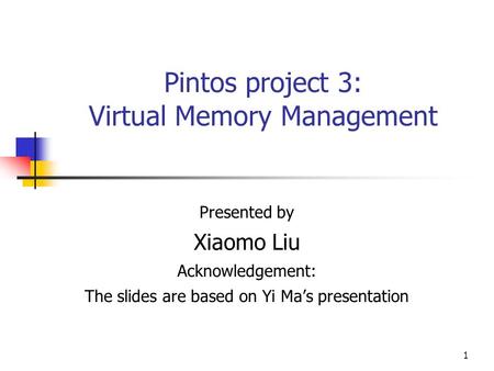 Pintos project 3: Virtual Memory Management