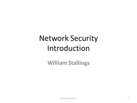 Network Security Introduction