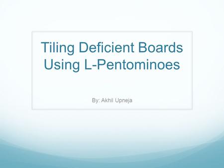 Tiling Deficient Boards Using L-Pentominoes