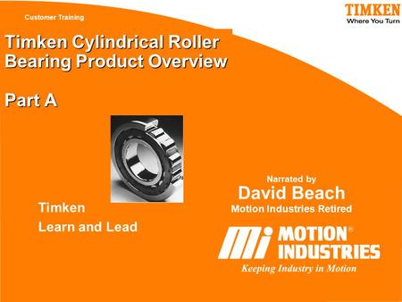 Timken Cylindrical Roller Bearing Product Overview Part A