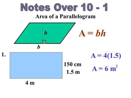 Area of a Parallelogram