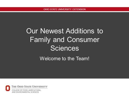 Our Newest Additions to Family and Consumer Sciences