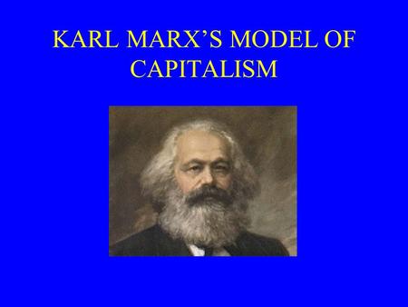 KARL MARX’S MODEL OF CAPITALISM. Preview Karl Marx (1818-1883) Marx’s dialectical materialism –economic evolution Rise and fall of capitalism –labor theory.