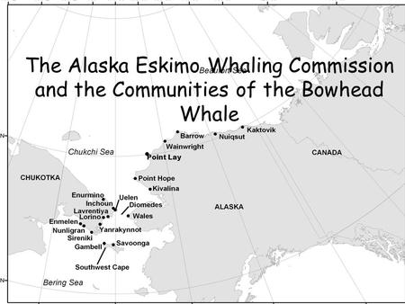 Point Lay The Alaska Eskimo Whaling Commission and the Communities of the Bowhead Whale.