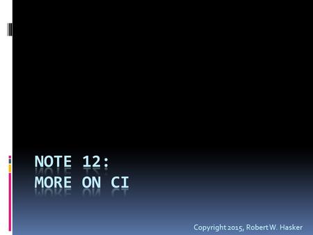 Copyright 2015, Robert W. Hasker. Continuous Inspection  Code reviews  Powerful tool  Difficult to ensure meaningful reviews take place  Static analysis.