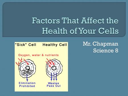 Mr. Chapman Science 8. Do You Know Anyone Who Has It?