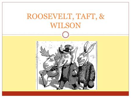 ROOSEVELT, TAFT, & WILSON. Section 3 ALCOS: 2.2, 2.3, 2.6, 3.7 Objectives  Students will discuss Theodore Roosevelt’s ideals on the role of government.