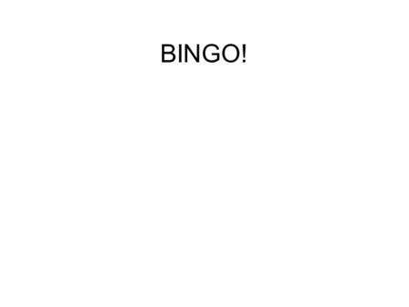 BINGO!. Make a bingo card Choose 6 from this list to make your bingo card representations bias stereotypes protagonist design setting narrative perspective.