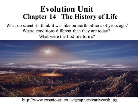 Chapter 14 The History of Life