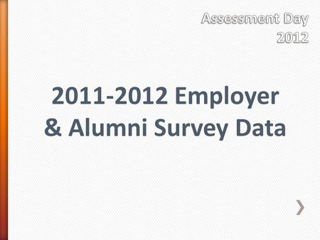 2011-2012 Employer & Alumni Survey Data. Breakout Sessions Clinical Supervisor Criteria & Controls Tracking Diverse Experiences Employer Survey Strategies.