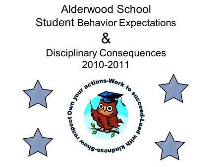 Alderwood School Student Behavior Expectations & Disciplinary Consequences 2010-2011.