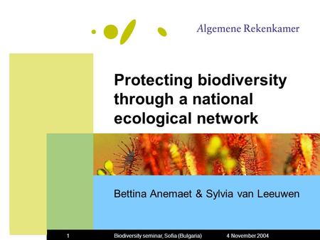 Protecting biodiversity through a national ecological network