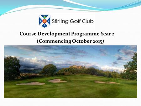 Course Development Programme Year 2 (Commencing October 2015)