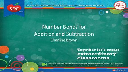 Number Bonds for Addition and Subtraction Charline Brown.