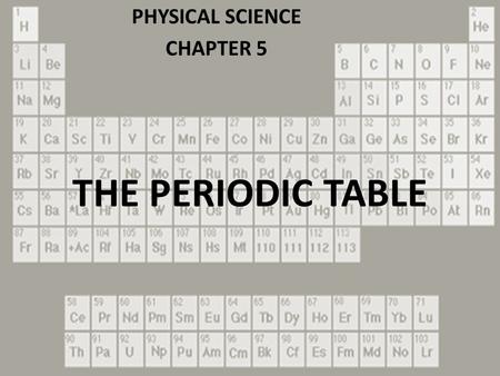 PHYSICAL SCIENCE CHAPTER 5