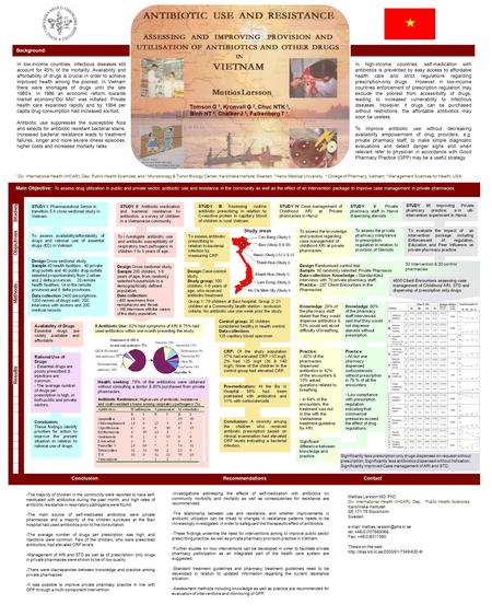 Background: Tomson G 1, Kronvall G 2, Chuc NTK 3, Binh NT 4, Chalker J 5, Falkenberg T 1. 1 Div. International Health (IHCAR), Dep. Public Health Sciencies,