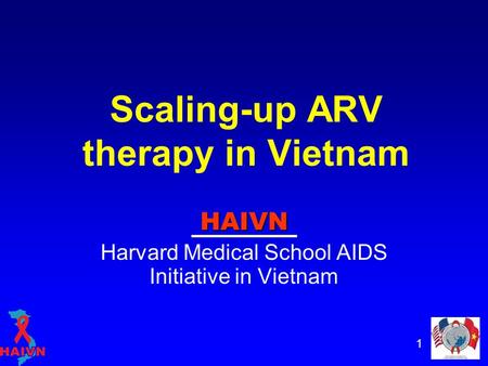 1 Scaling-up ARV therapy in Vietnam HAIVN Harvard Medical School AIDS Initiative in Vietnam.