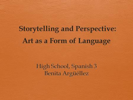 Description This unit will introduce art as a form of language by considering intent, perspective, and audience. The unit will tie the idea of art as.