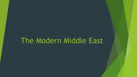 The Modern Middle East. Post WWII Middle East  The creation of Israel after WWII led to many issues in the Middle East  Sought to achieve political.