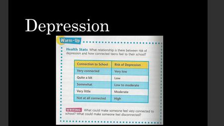 Depression. Is it normal to feel depression?  Loss of a loved one  Failing a test  Getting injured  Losing a job Feeling lifts after a few days Get.