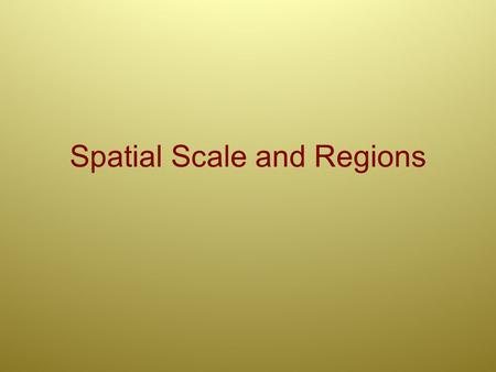 Spatial Scale and Regions. Spatial Scale Aim: Why are geographers concerned with the concept of spatial scale? Do Now: Review: How did we define ‘map.