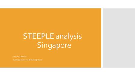 STEEPLE analysis Singapore