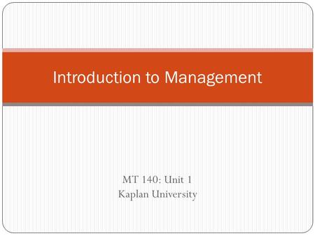 Introduction to Management