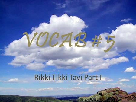 VOCAB # 5 Rikki Tikki Tavi Part I.