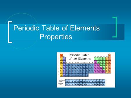 Periodic Table of Elements Properties. Dmitri Mendeleev Born: Siberia in 1834 and died in 1907. Mendeleev is best known for his work on the periodic table;