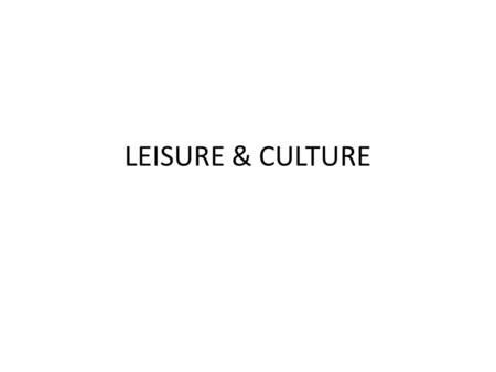 LEISURE & CULTURE. Youth (sub)culture/s What different glasses do we have from two different texts on the topic? Nilan, P. and Feixa, C. (2006), ‘Introduction: