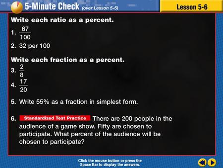 Transparency 6 Click the mouse button or press the Space Bar to display the answers.