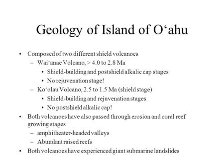 Geology of Island of O‘ahu