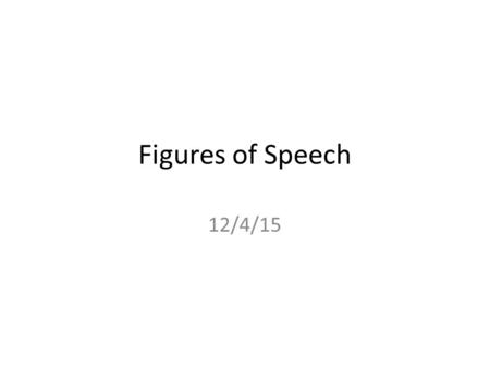 Figures of Speech 12/4/15. Alliteration – The repetition of consonant sounds at the beginning of words. “Sarah Cynthia Sylvia Stout”