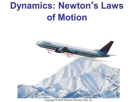 Dynamics: Newton’s Laws of Motion. Force A force is a push or pull. An object at rest needs a force to get it moving; a moving object needs a force to.