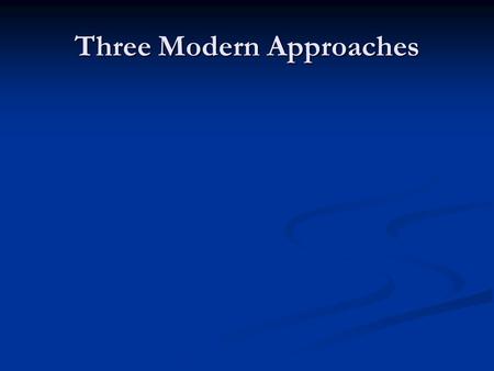 Three Modern Approaches. Introduction Rawls, Nozick, and MacIntyre Rawls, Nozick, and MacIntyre Have significant new approaches Have significant new approaches.