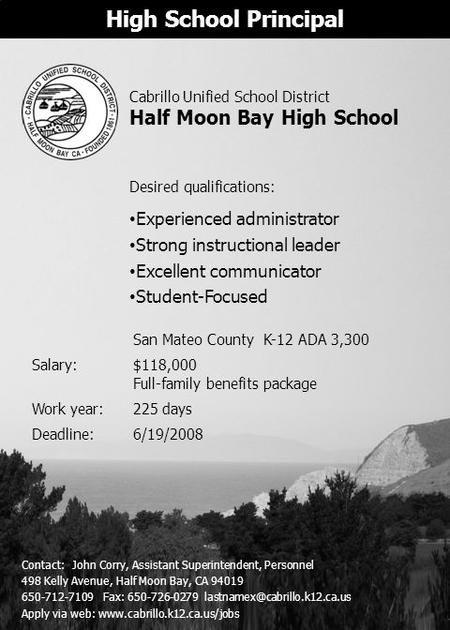 High School Principal Half Moon Bay High School