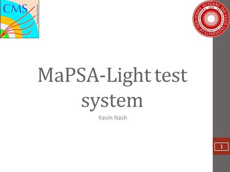 Kevin Nash MaPSA-Light test system 1. The System 2.