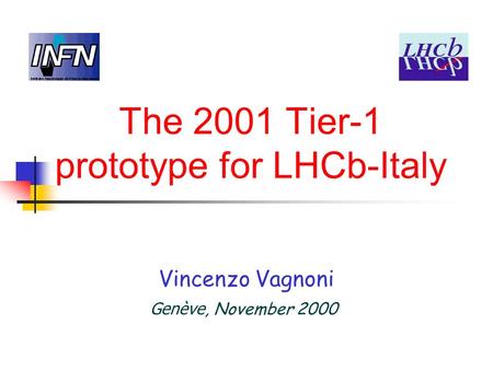 The 2001 Tier-1 prototype for LHCb-Italy Vincenzo Vagnoni Genève, November 2000.