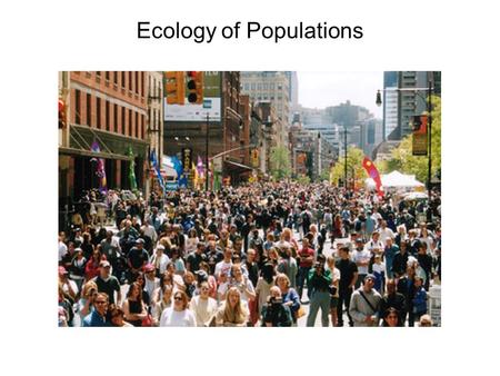 Ecology of Populations