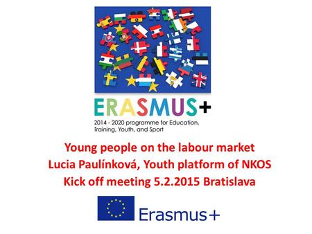 Young people on the labour market Lucia Paulínková, Youth platform of NKOS Kick off meeting 5.2.2015 Bratislava.