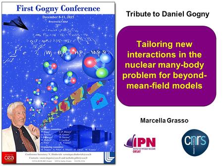 Tailoring new interactions in the nuclear many-body problem for beyond- mean-field models Marcella Grasso Tribute to Daniel Gogny.