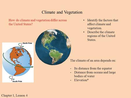 Climate and Vegetation