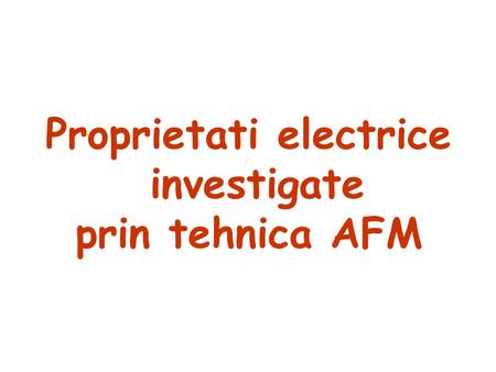 Proprietati electrice