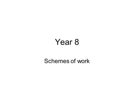 Year 8 Schemes of work. Unit 5New language contentNew context Alternative context Level range Dove abiti -Dwelling -Questions with Dove and Chi -Use of.